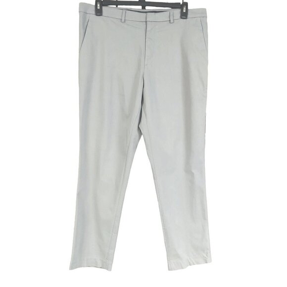 Perry Ellis Men's Essentials Slim Fit Gray Dress Pants - Picture 3 of 7